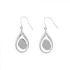 Silver Teardrop Plated Earring Setting , 13x10 mm cup Blank Bezel Earring Tray for Cabochon Setting, Fused Glass, Jewelry Making DIY Finding