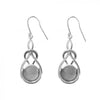 Earwire Dropper Teardrop Silver Plated Earring Setting , 12 mm cup Blank Bezel Earring Tray for Cabochon Setting, Fused Glass, Jewelry Making DIY Finding