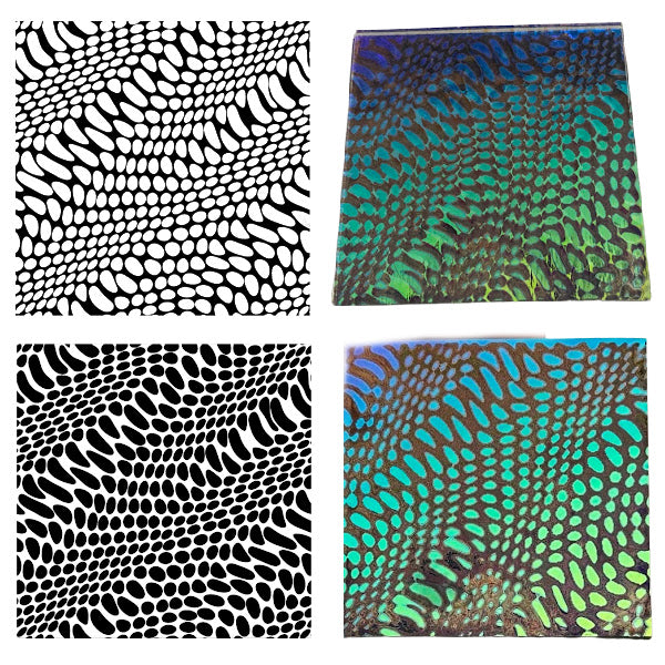 Reptilian Skin Pack Simple-Etch Screens for Dichroic Glass Etching
