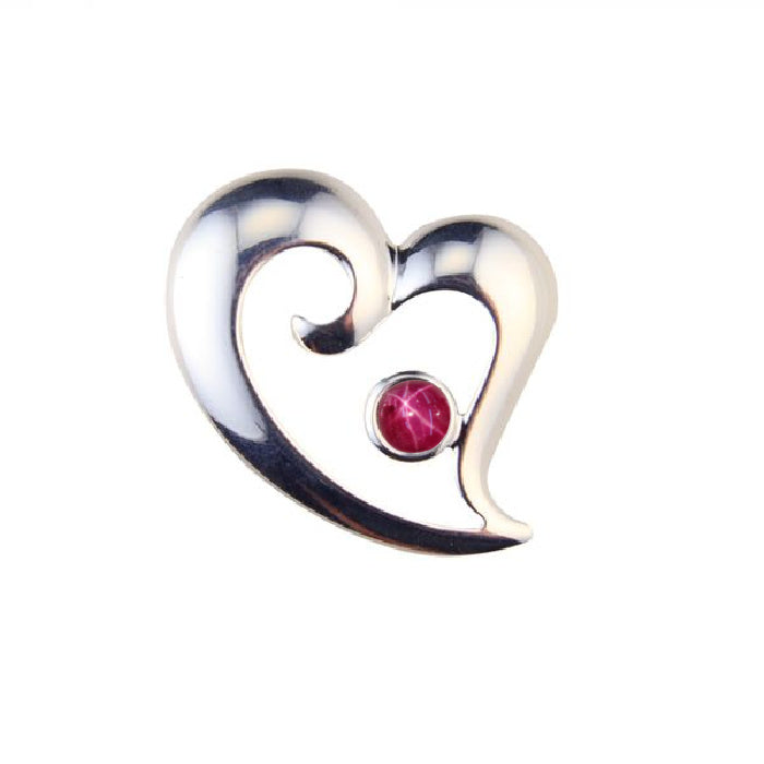 Limited Edition Heart Offset Pendant Setting • 6mm Cup for Cabochon Silver Plated • Hidden Bail