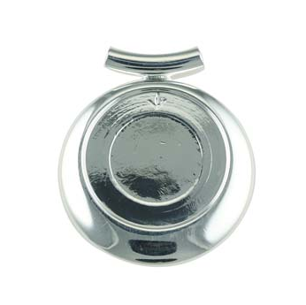 Round Silver Pendant Base, 25mm Blank Bezel Pendant Tray for Cabochon Setting, Fused Glass, Jewelry Making DIY Finding