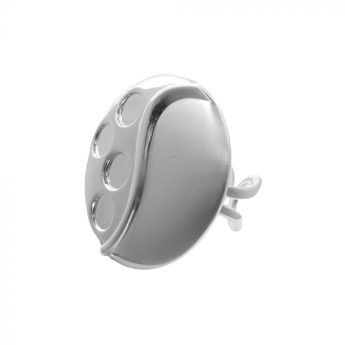 Modern Brushed Sterling Silver Plated Ring Adjustable