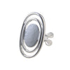 Sterling Silver Plated Oval Outer Ring Adjustable