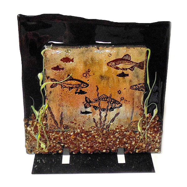 Fused Glass Fish Seaweed Plate Video Project