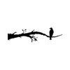 Simple Screen™ Pre-burned Bird on Branch  for Screen Printing  & Powder Printing