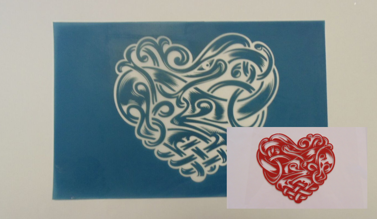 Simple Screen™  Pre-burned Celtic Heart Design for Screen Printing & Powder Printing