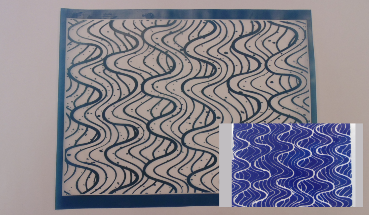 Simple Screen™  Pre-burned Waves Pattern Design for Screen Printing & Powder Printing