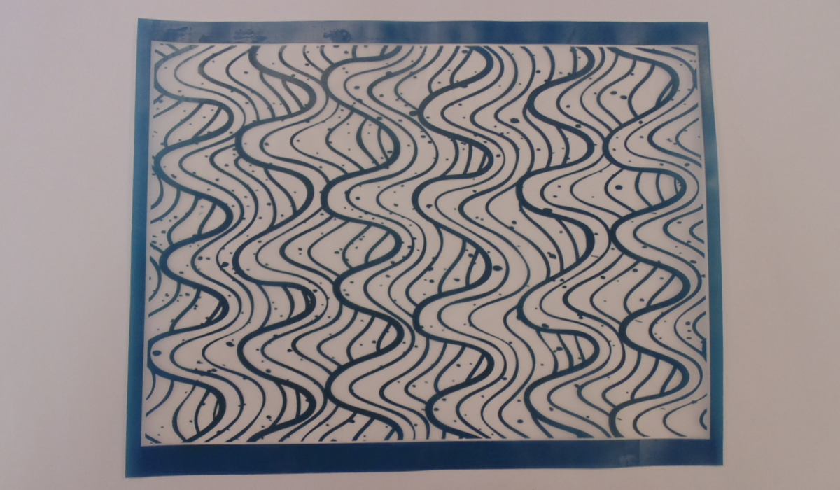 Simple Screen™  Pre-burned Waves Pattern Design for Screen Printing & Powder Printing