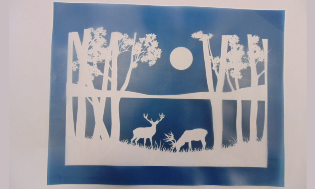 Simple Screen™  Pre-burned A Nature Deer Scene for Screen Printing & Powder Printing