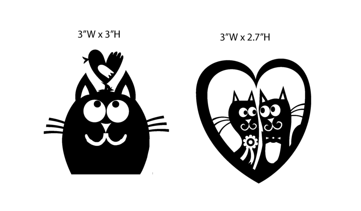 Simple Screen™ Pre-burned Silly Love Cats for Screen Printing  & Powder Printing