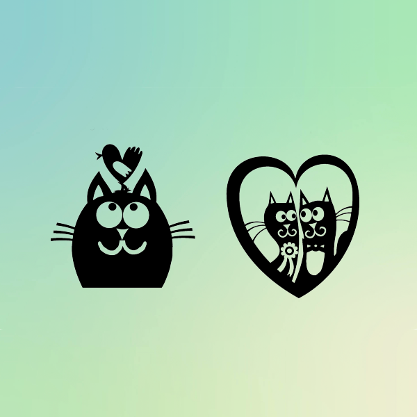 Simple Screen™ Pre-burned Silly Love Cats for Screen Printing  & Powder Printing