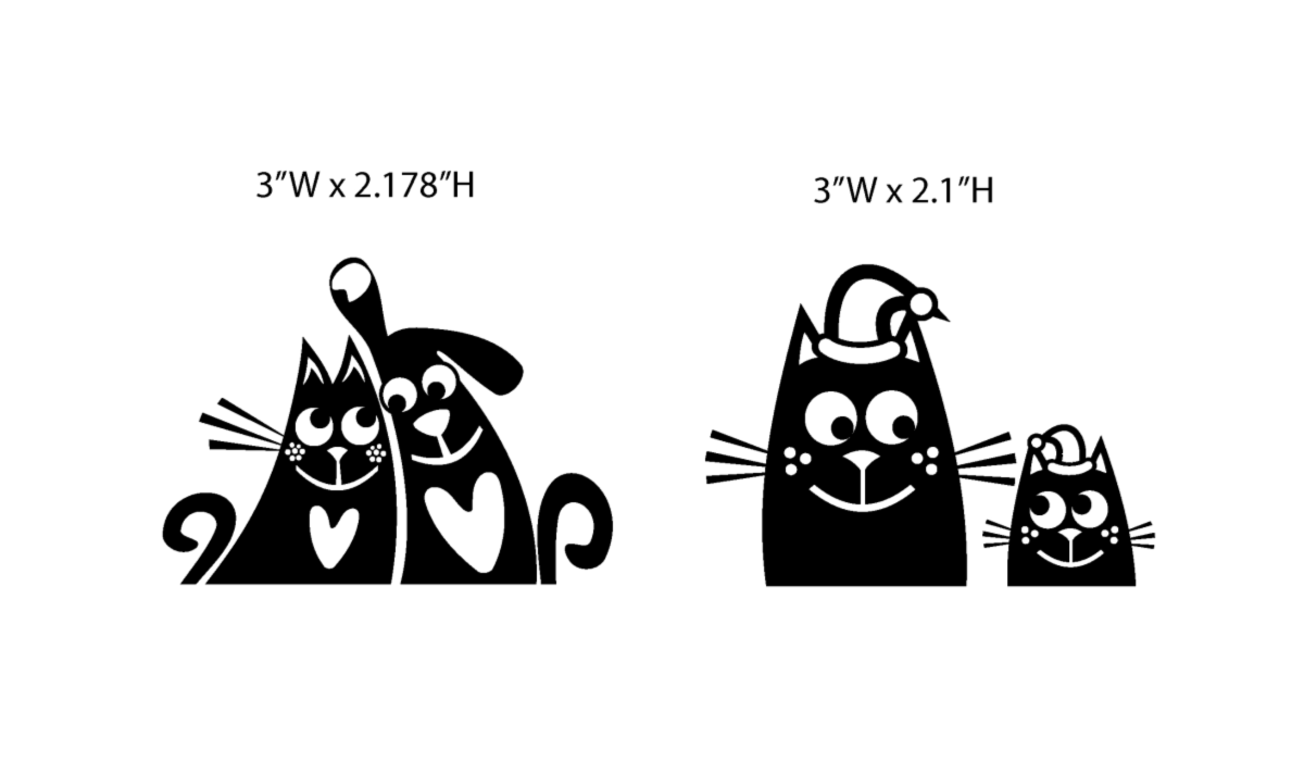 Simple Screen™ Pre-burned Silly Cats for Screen Printing  & Powder Printing