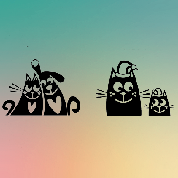 Simple Screen™ Pre-burned Silly Cats for Screen Printing  & Powder Printing