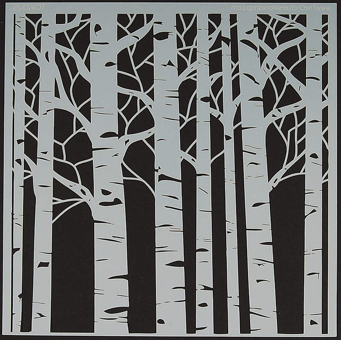 Powder or Airbrush Stencil-Birch Trees
