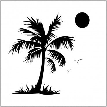 Powder or Airbrush Stencil- Palm Tree 6x6