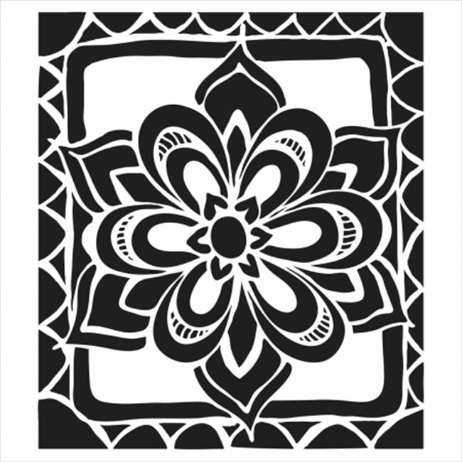 Powder or Airbrush Stencil-Zen Flower 6x6