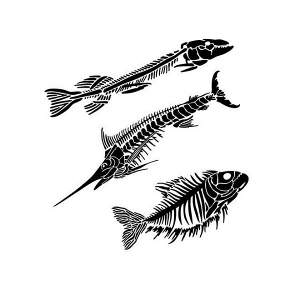 Powder or Airbrush Stencil-Fish Fossils